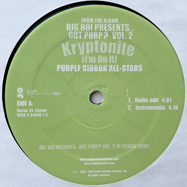 Purple Ribbon Allstars : Kryptonite (I'm On It) (12", Single)