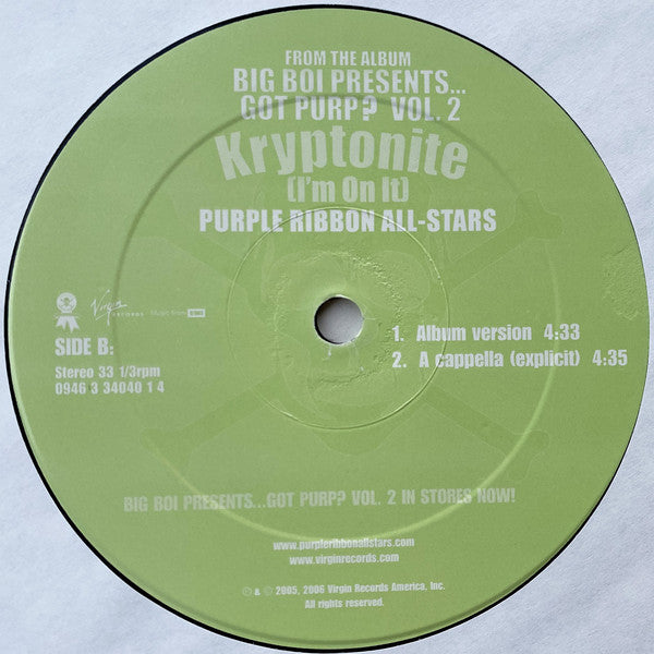 Purple Ribbon Allstars : Kryptonite (I'm On It) (12", Single)