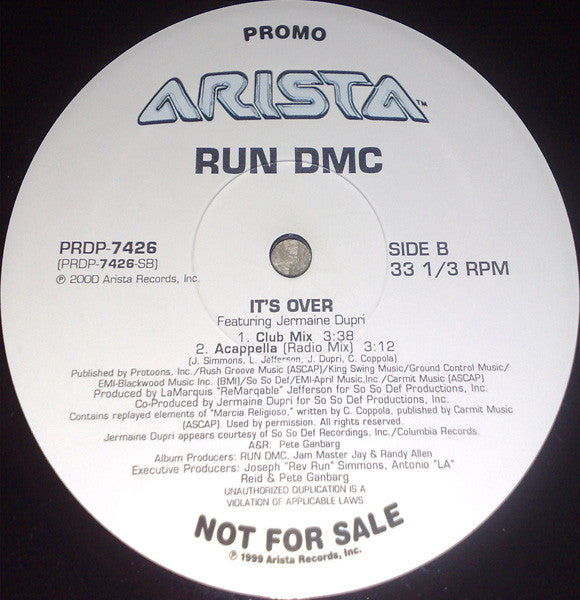 Run-DMC : It's Over (12", Promo)