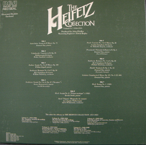 Jascha Heifetz : The Heifetz Collection • Volume 6 / 1950-1955 The New Era (4xLP, Mono, RE + Box, Comp, Ind)