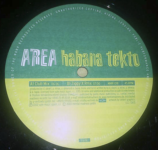 Area : Habana Tekto (12")