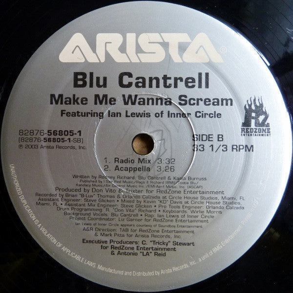 Blu Cantrell Featuring Ian Lewis : Make Me Wanna Scream (12")