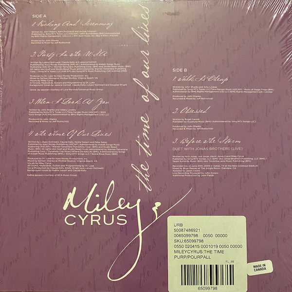 Miley Cyrus : The Time Of Our Lives (12", Album, Ltd, RE, Whi)