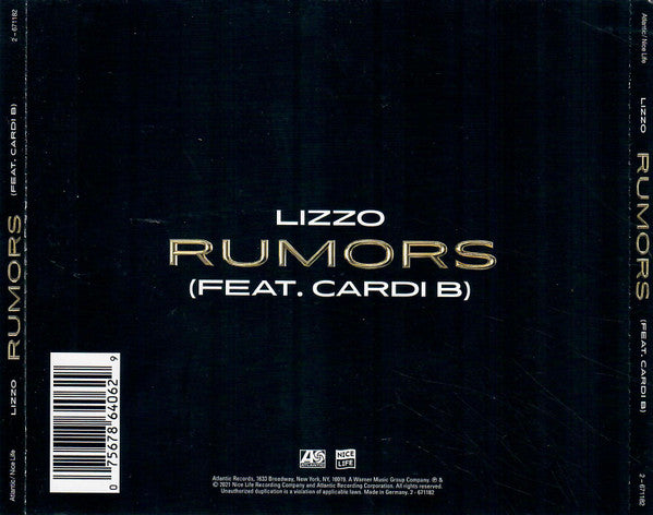 Lizzo Feat. Cardi B : Rumors  (CD, Single, Ltd)