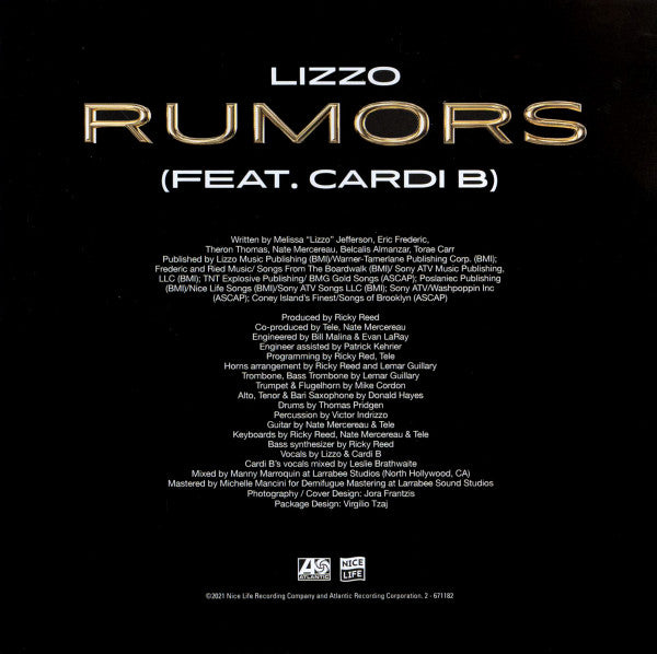 Lizzo Feat. Cardi B : Rumors  (CD, Single, Ltd)