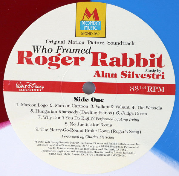 Alan Silvestri : Who Framed Roger Rabbit (Original Motion Picture Soundtrack) (LP, RE, TRI)