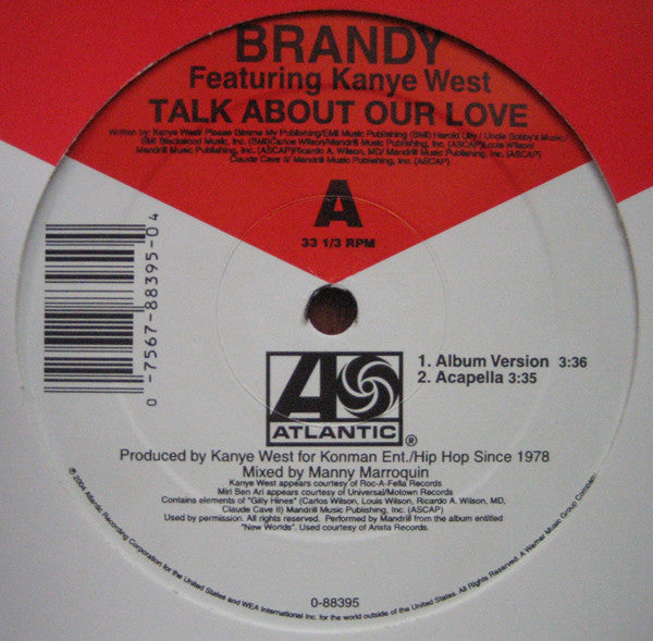 Brandy (2) Featuring Kanye West : Talk About Our Love (12")