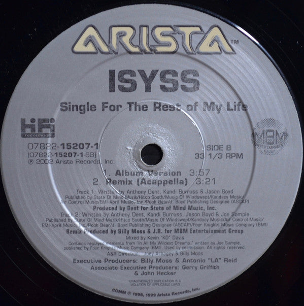 Isyss : Single For The Rest Of My Life (Remix) (12", Single)