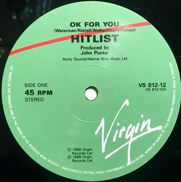 Hitlist : OK For You (12", Ltd)