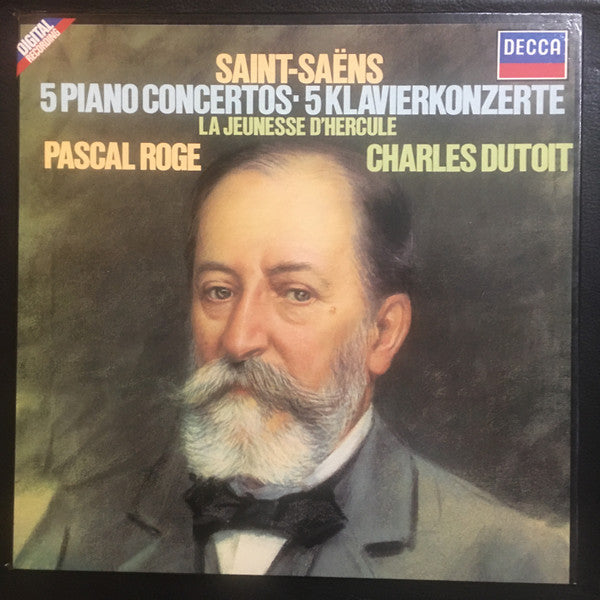 Camille Saint-Saëns, Pascal Rogé, Philharmonia Orchestra, Charles Dutoit, The Royal Philharmonic Orchestra : 5 Piano Concertos = 5 Klavierkonzerte (3xLP, Box)