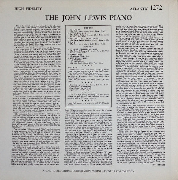 John Lewis (2) = John Lewis (2) : The John Lewis Piano = ジョン・ルイス・ピアノ (LP, Album, Mono, RE)