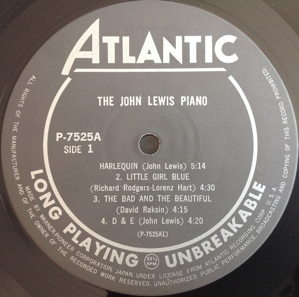 John Lewis (2) = John Lewis (2) : The John Lewis Piano = ジョン・ルイス・ピアノ (LP, Album, Mono, RE)