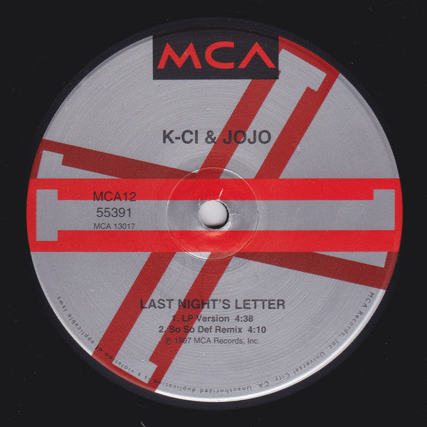 K-Ci & JoJo : Last Night's Letter (12", Single)