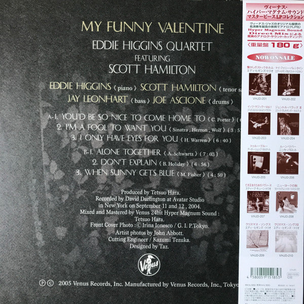 Eddie Higgins Quartet : My Funny Valentine (LP, Album, Ltd, 180)