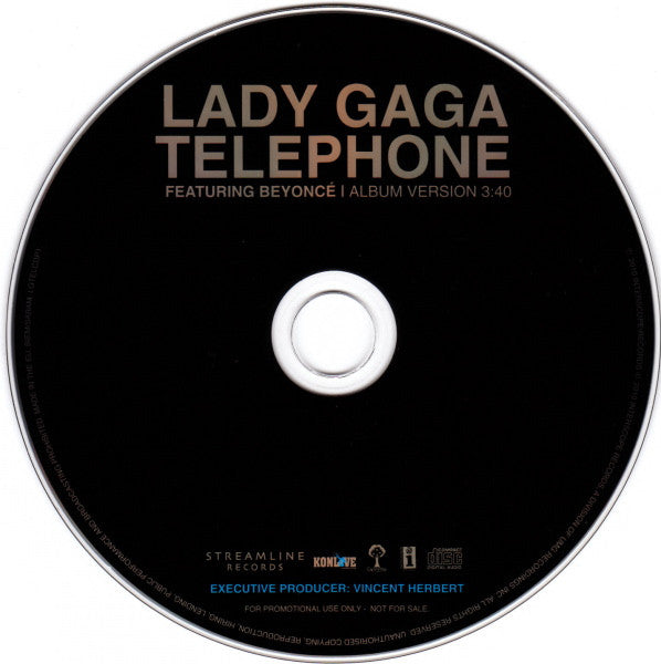 Lady Gaga Featuring Beyoncé : Telephone (CD, Single, Promo)