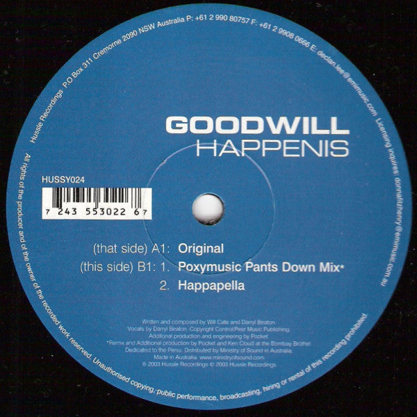 Goodwill : Happenis (12")