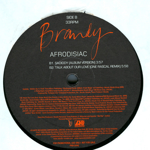 Brandy (2) : Afrodisiac (12", Promo)