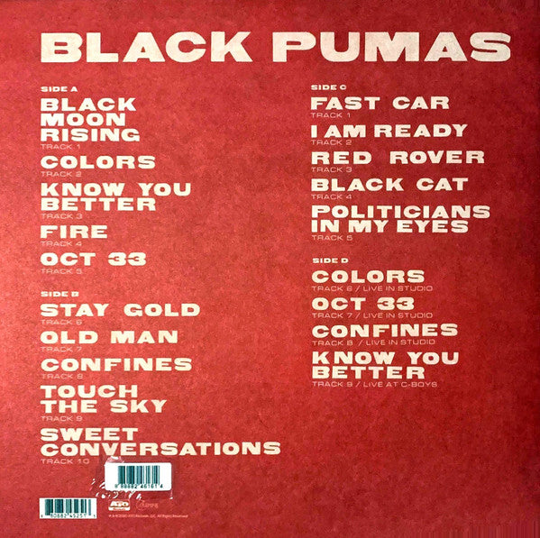 Black Pumas : Black Pumas (2xLP, Album, Dlx, Ltd, Red)