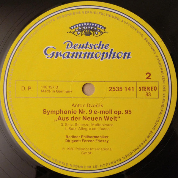 Antonín Dvořák, Berliner Philharmoniker, Ferenc Fricsay : Symphonie Nr. 9 "Aus Der Neuen Welt" (LP, RE)