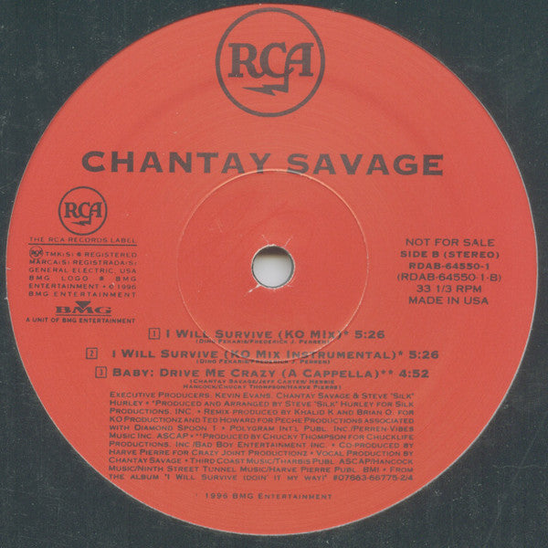 Chantay Savage : Baby: Drive Me Crazy (12", Promo)