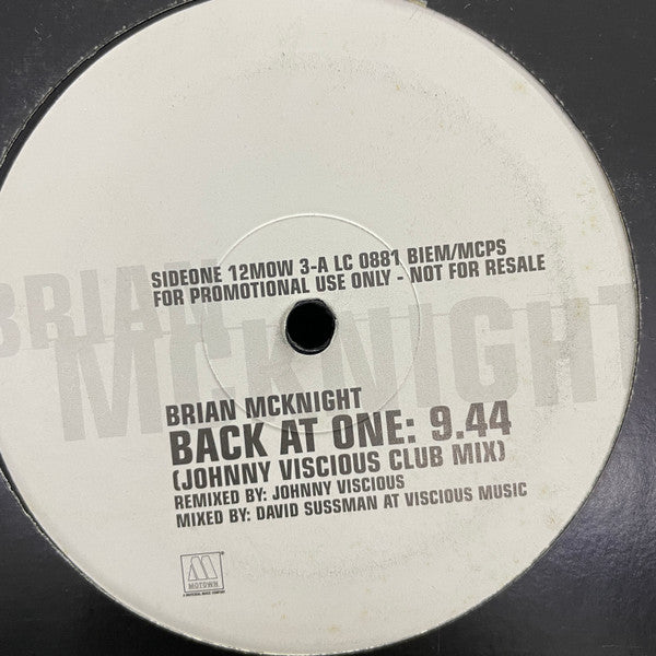 Brian McKnight : Back At One (PROMO Remixes) (12", Promo)