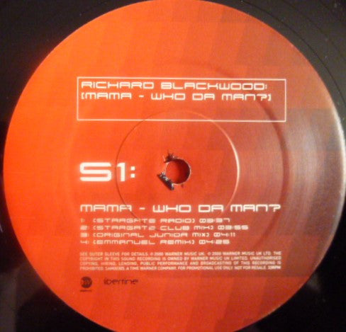 Richard Blackwood : Mama - Who Da Man? (12", Promo)