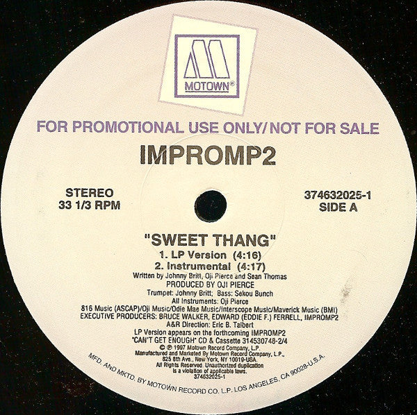 Impromp2 : Sweet Thang / Angel (12", Promo)