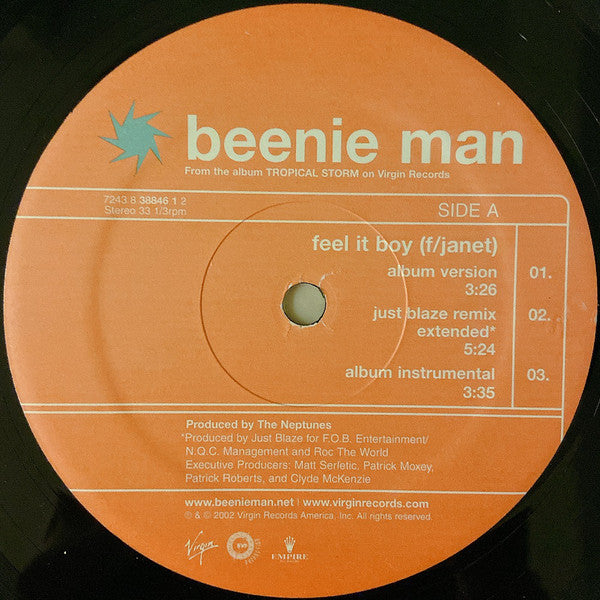 Beenie Man Feat. Janet Jackson : Feel It Boy (12", Maxi)