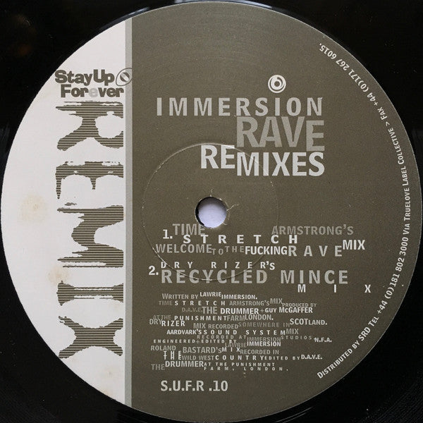 Lawrie Immersion : Rave - Remixes (12")