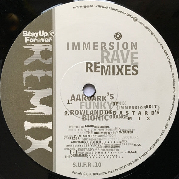 Lawrie Immersion : Rave - Remixes (12")