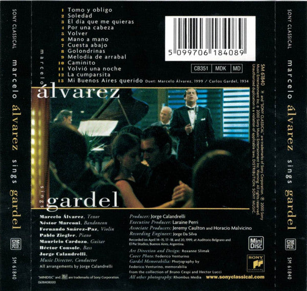 Marcelo Álvarez : Marcelo Alvarez Sings Gardel (MD, Album)