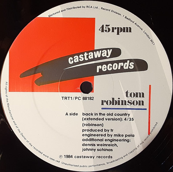 Tom Robinson : Back In The Old Country (12", Single)