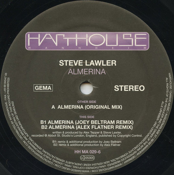 Steve Lawler : Almerina (12")