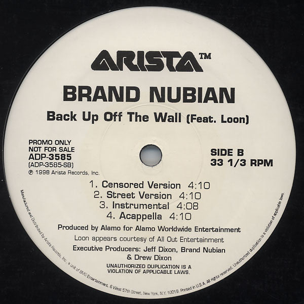 Brand Nubian : Take It To The Head (Don't Let It Go To Your Head Remix) (12", Promo)