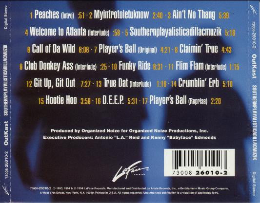 OutKast : Southernplayalisticadillacmuzik (CD, Album)