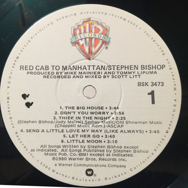 Stephen Bishop : Red Cab To Manhattan (LP, Album, Win)