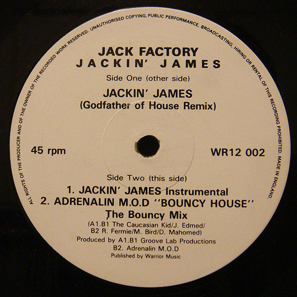 Jack Factory / Adrenalin M.O.D. : Jackin' James / Bouncy House (12", Single)