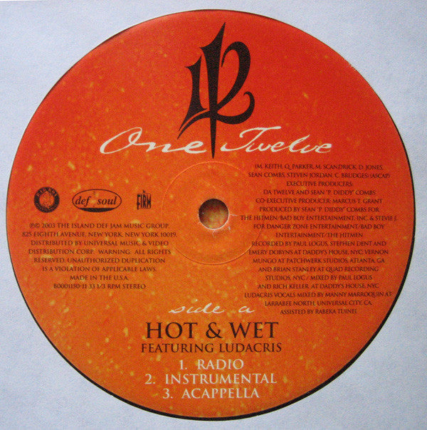 112 Featuring Ludacris : Hot & Wet (12", Single)