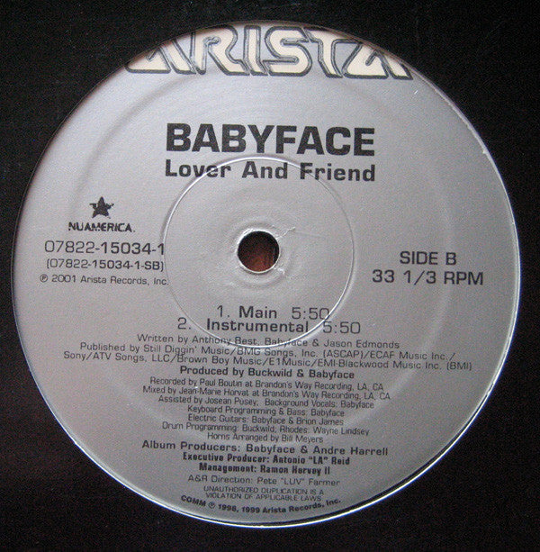 Babyface : What If / Lover And Friend (12")