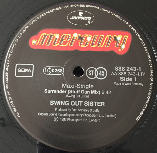 Swing Out Sister : Surrender (12", Maxi)