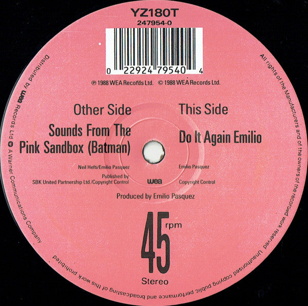 Emilio Pasquez : Sounds From The Pink Sandbox (Batman) (12", Single)