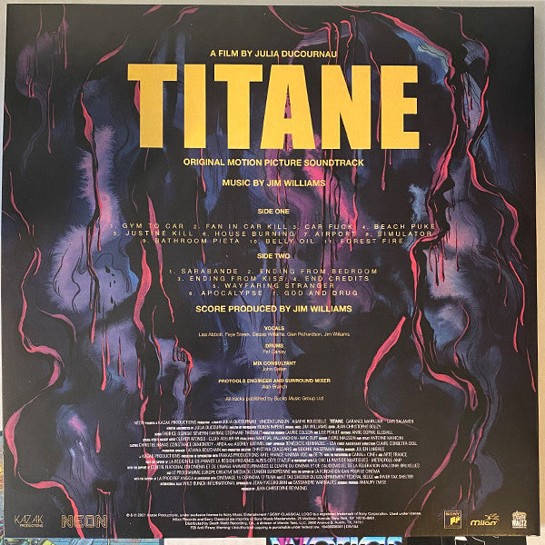 Jim Williams : Titane (Original Motion Picture Soundtrack) (LP, Ltd, Num, Red)