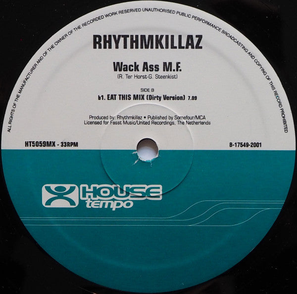 Rhythmkillaz : Wack Ass M.F. (12")