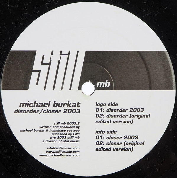 Michael Burkat : Disorder / Closer 2003 (12")