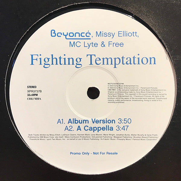 Beyoncé, Missy Elliott, MC Lyte & Free (2) : Fighting Temptation (12", Single, Promo)