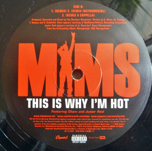 Mims : This Is Why I'm Hot (12", Single, Promo)