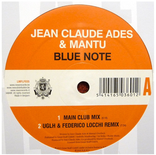 Jean-Claude Ades & Mantu : Blue Note (12")