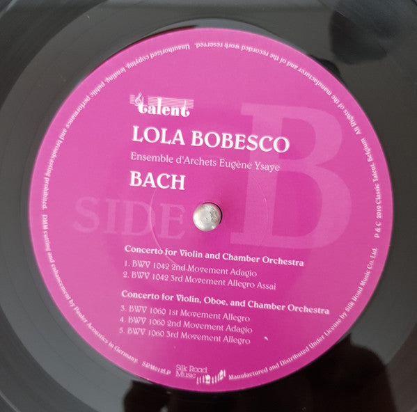 Lola Bobescu, Senia Trubasnik, Ensemble D'Archets Eugène Ysaÿe : Concerto For Violin And Chamber Orchestra Bwv 1041 & 1042 / Concert For Violin, Oboe And Chamber Orchestra Bwv 1060 (LP, Album, Gat)