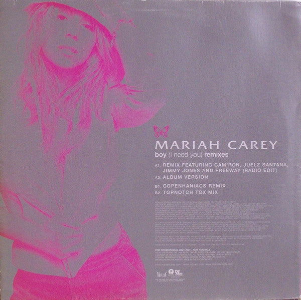 Mariah Carey : Boy (I Need You) (Remixes) (12", Promo)