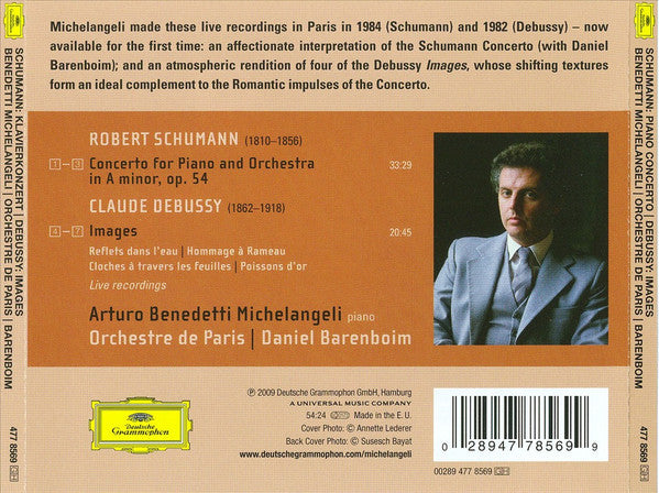 Robert Schumann, Claude Debussy - Arturo Benedetti Michelangeli, Orchestre De Paris, Daniel Barenboim : Piano Concerto / Images (CD, Album)